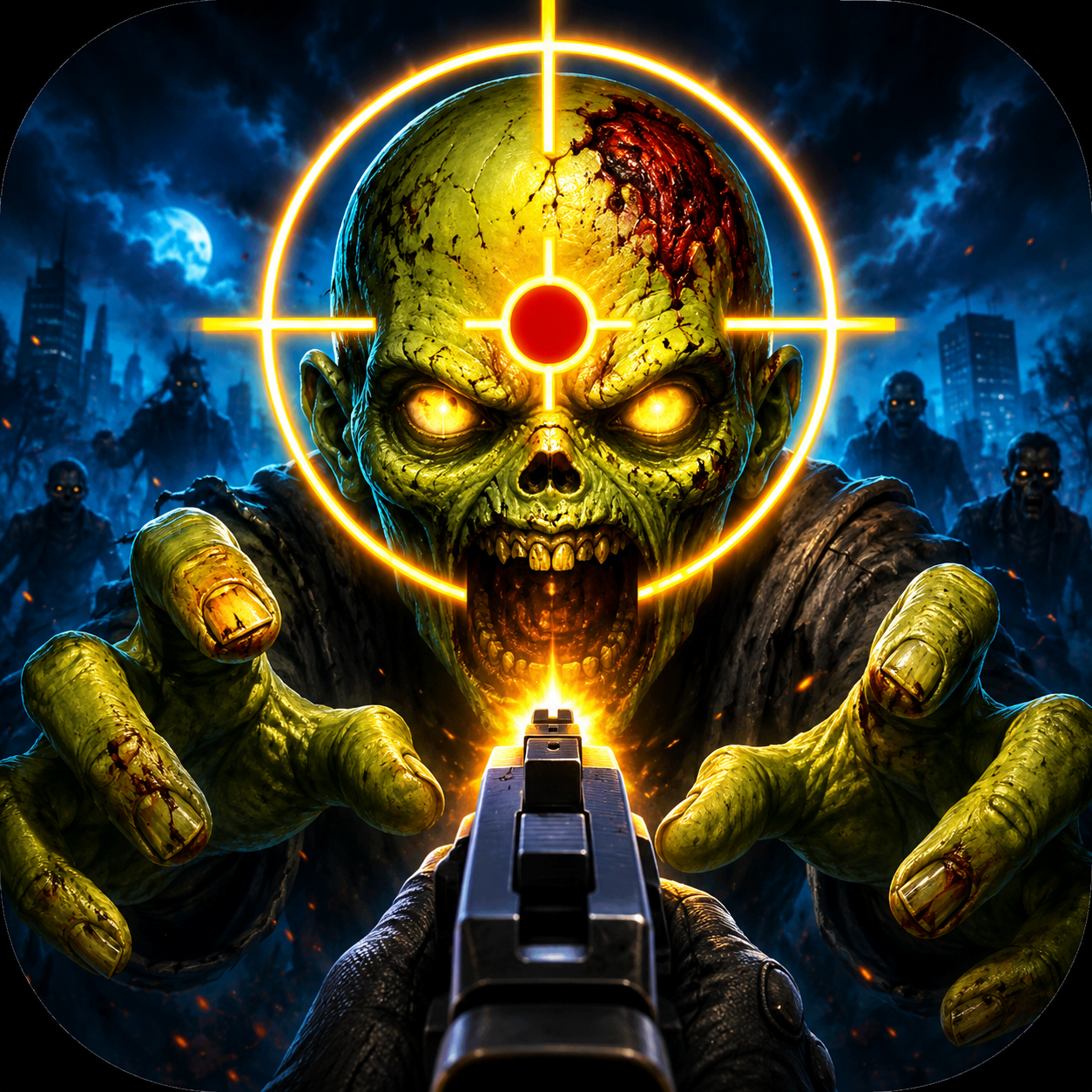 Leevo Zombie Shooter – fast tap speed & accuracy shooter: 100 levels, Boss every 10 levels, new weapons every 20 levels, endless Deathmatch & global leaderboard
